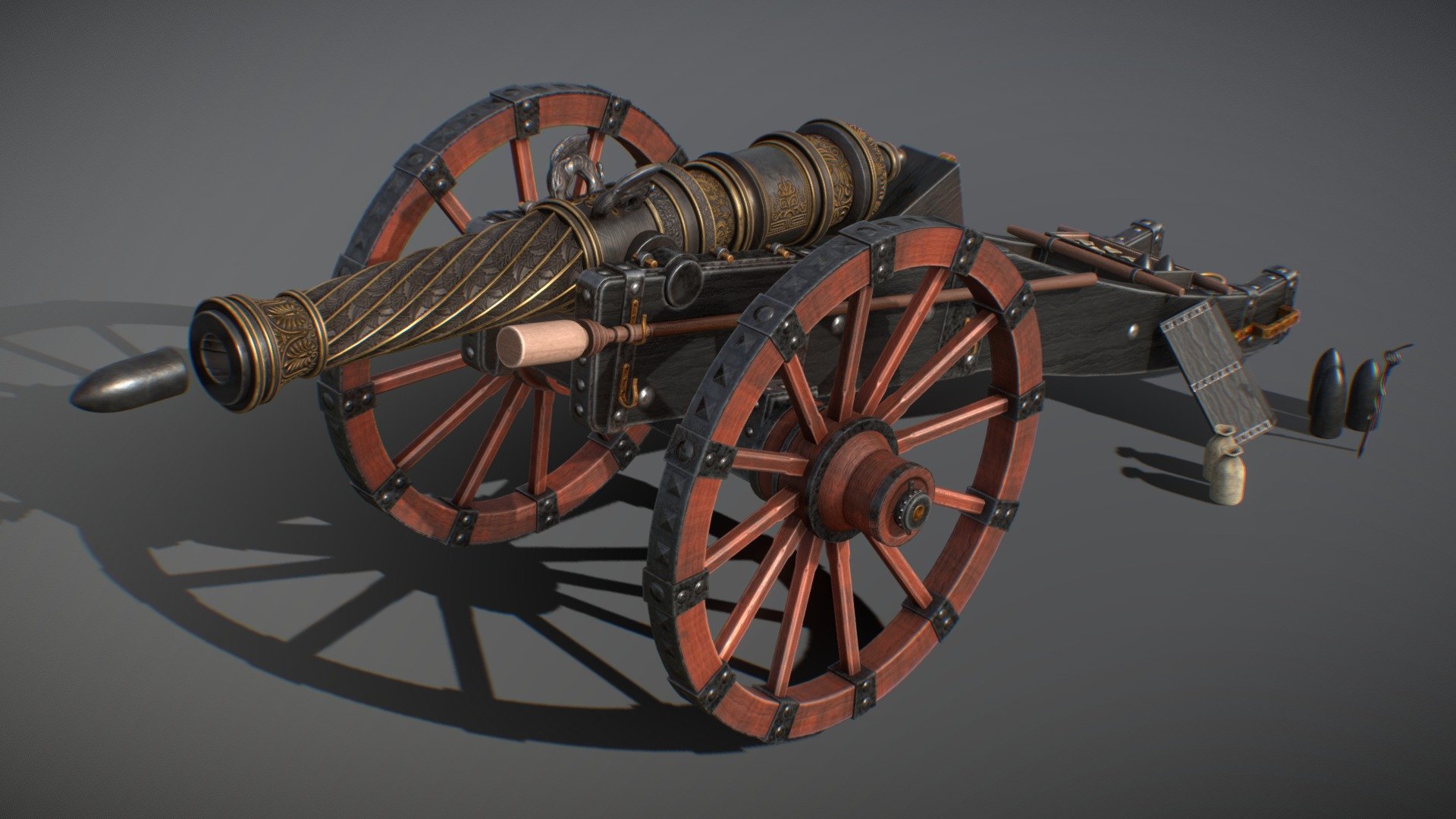 OB 01 Cannon Kit E royal imperial cannon 3d model