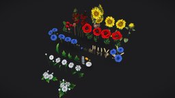 Pack Stylized handpainted wild flowers