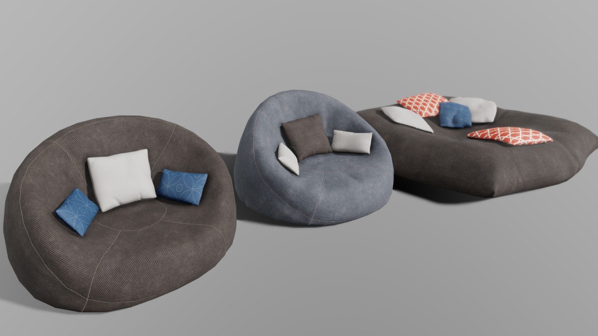 Modern-style Beanbags 3d model