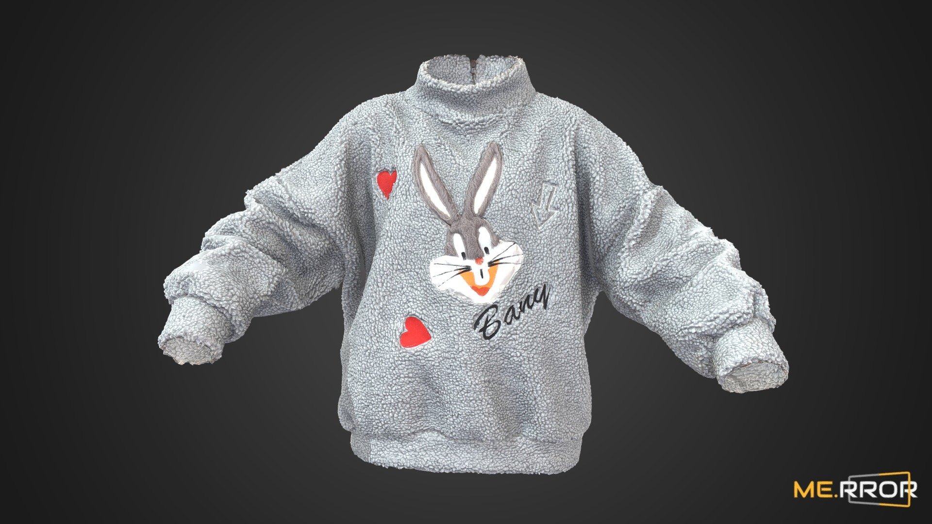 Gray Bany Fleece 3d model