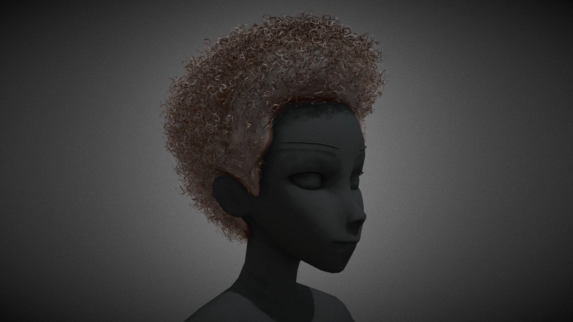 Male Hair Cards Style 14 3d model