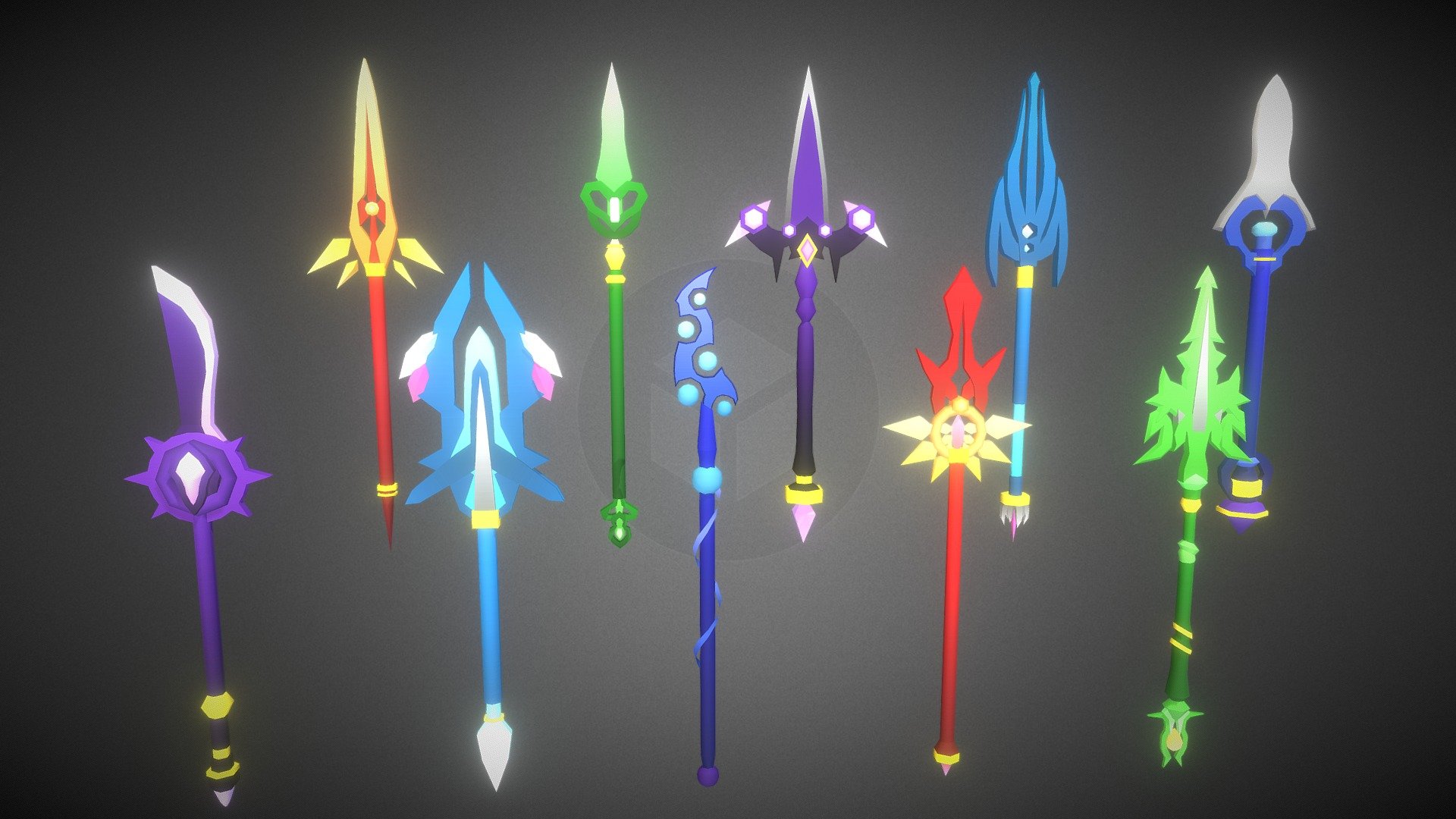 Spear Pack 01 3d model