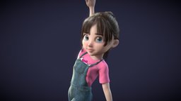 Cartoon girl cartoon young girl with binding