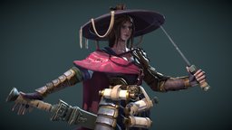 Swordswoman Headhunter || Game Ready Character