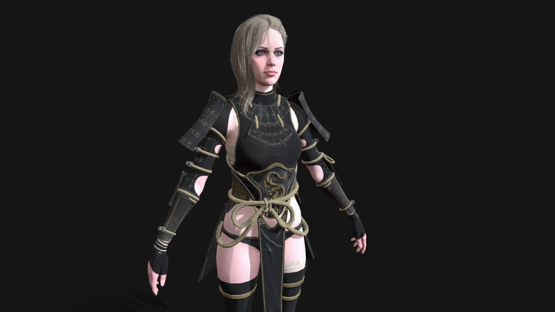 SK Samurai Girl Full Body 3d model