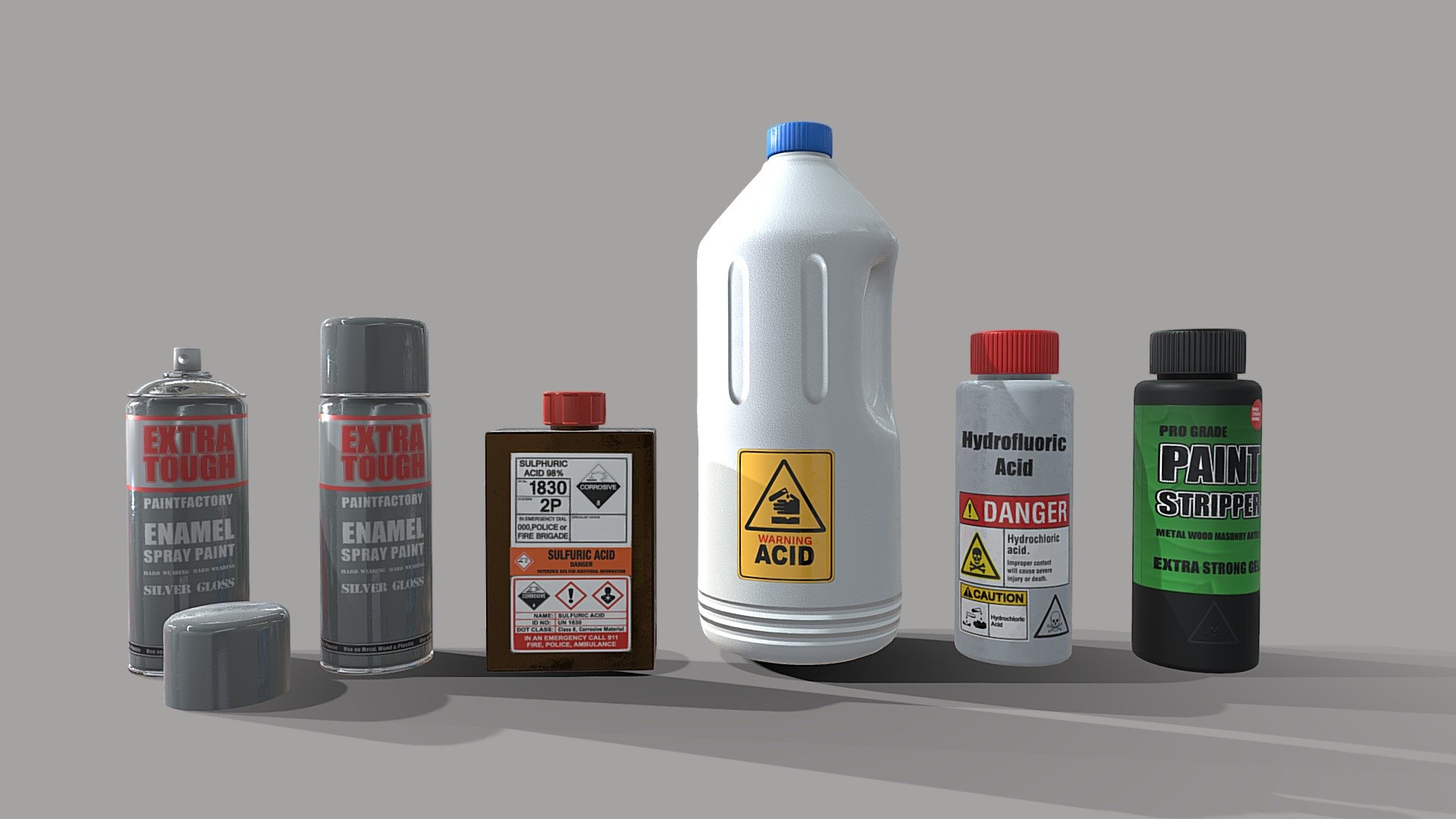 Selection of chemical products 3d model