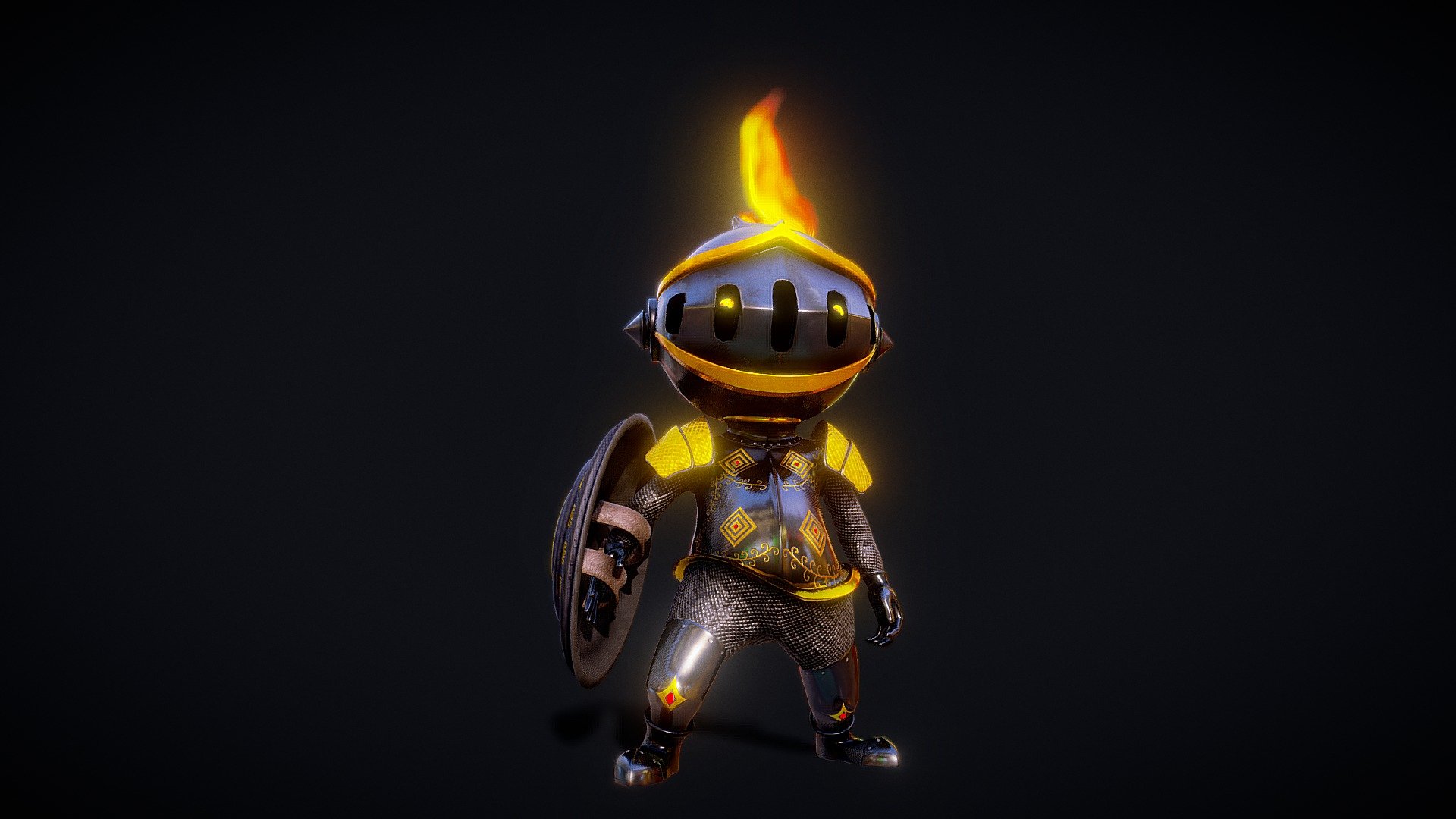 knight of the shield 3d model