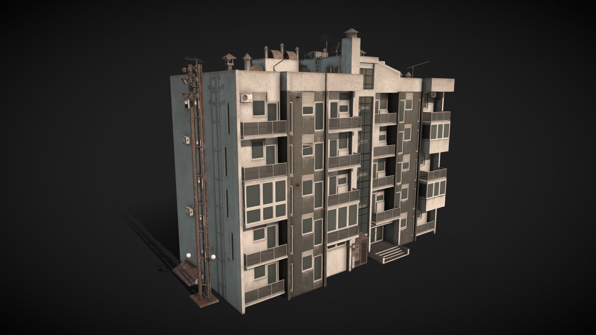 Old Residential Building [4k] 3d model