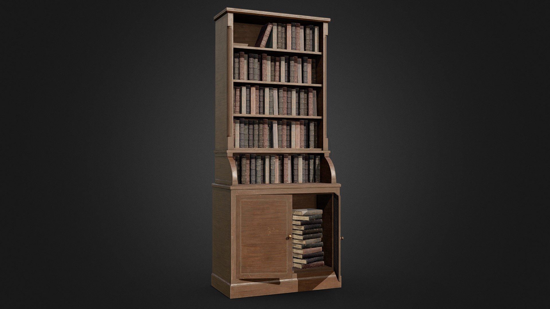 Vintage Bookcase 3d model