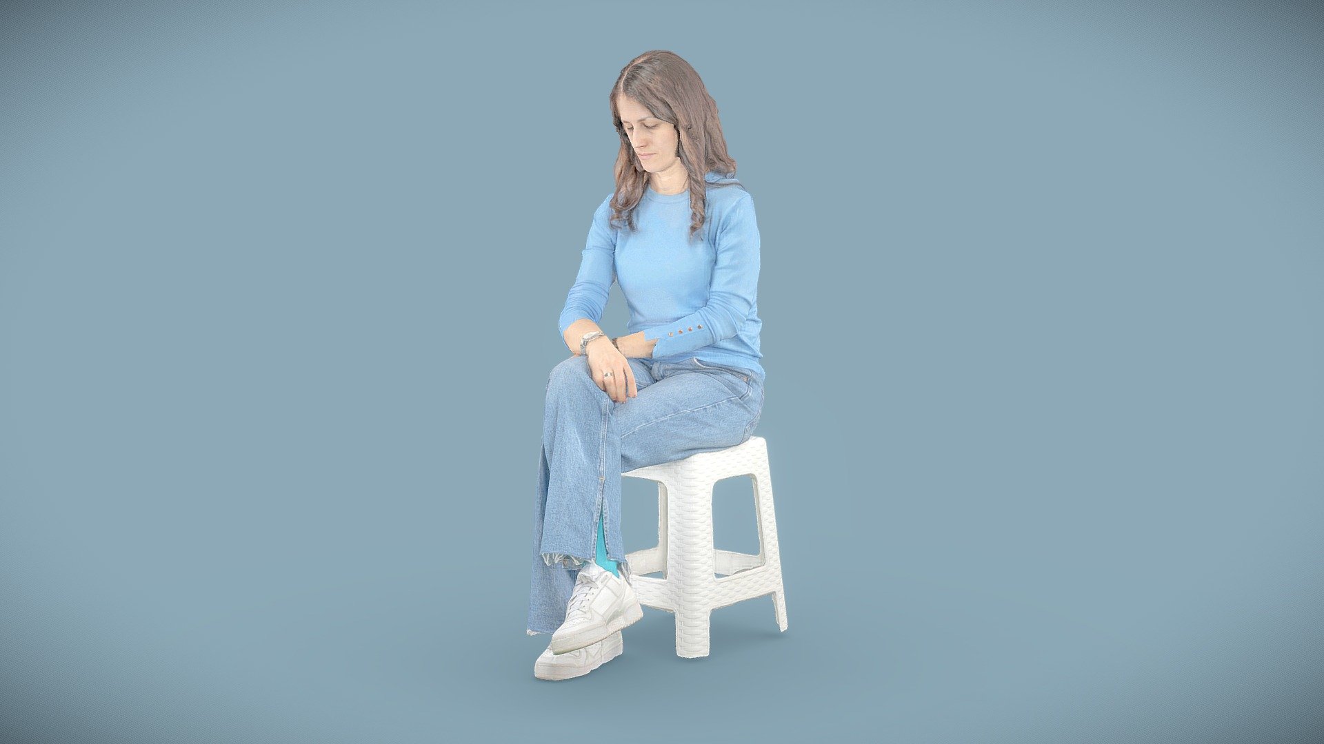 Casual woman sitting 3d model