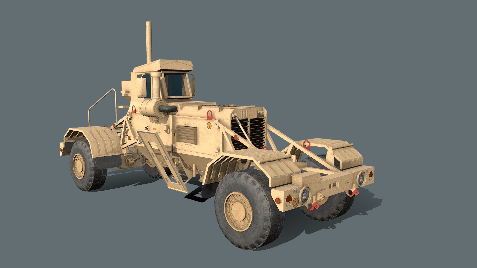 husky mine detection vehicle 3d model