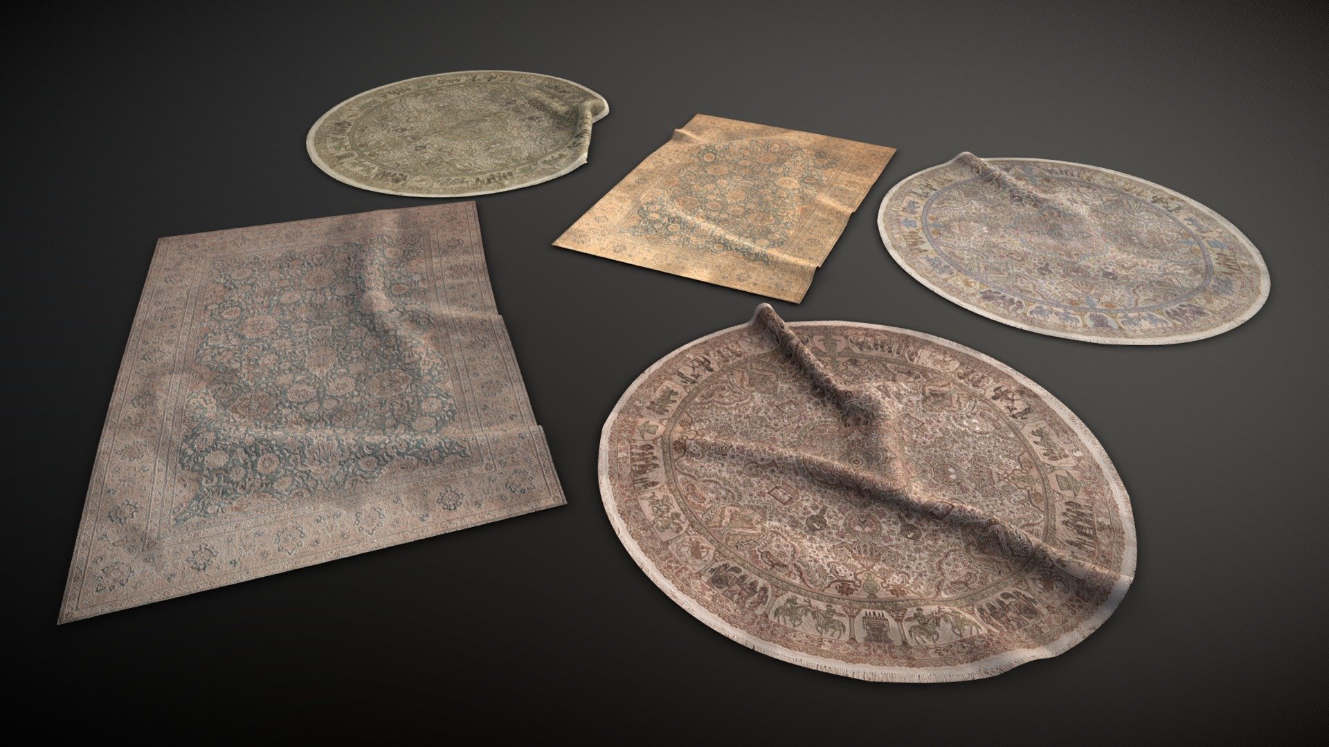 Antique Carpet Models 3d model