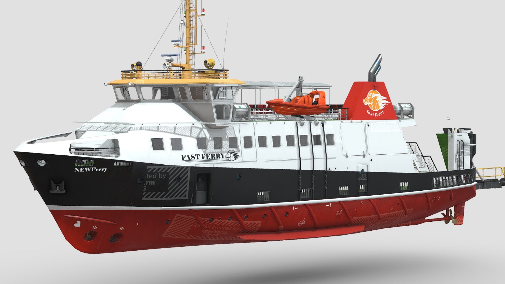 Ro-Pax Ferry RWB 3d model