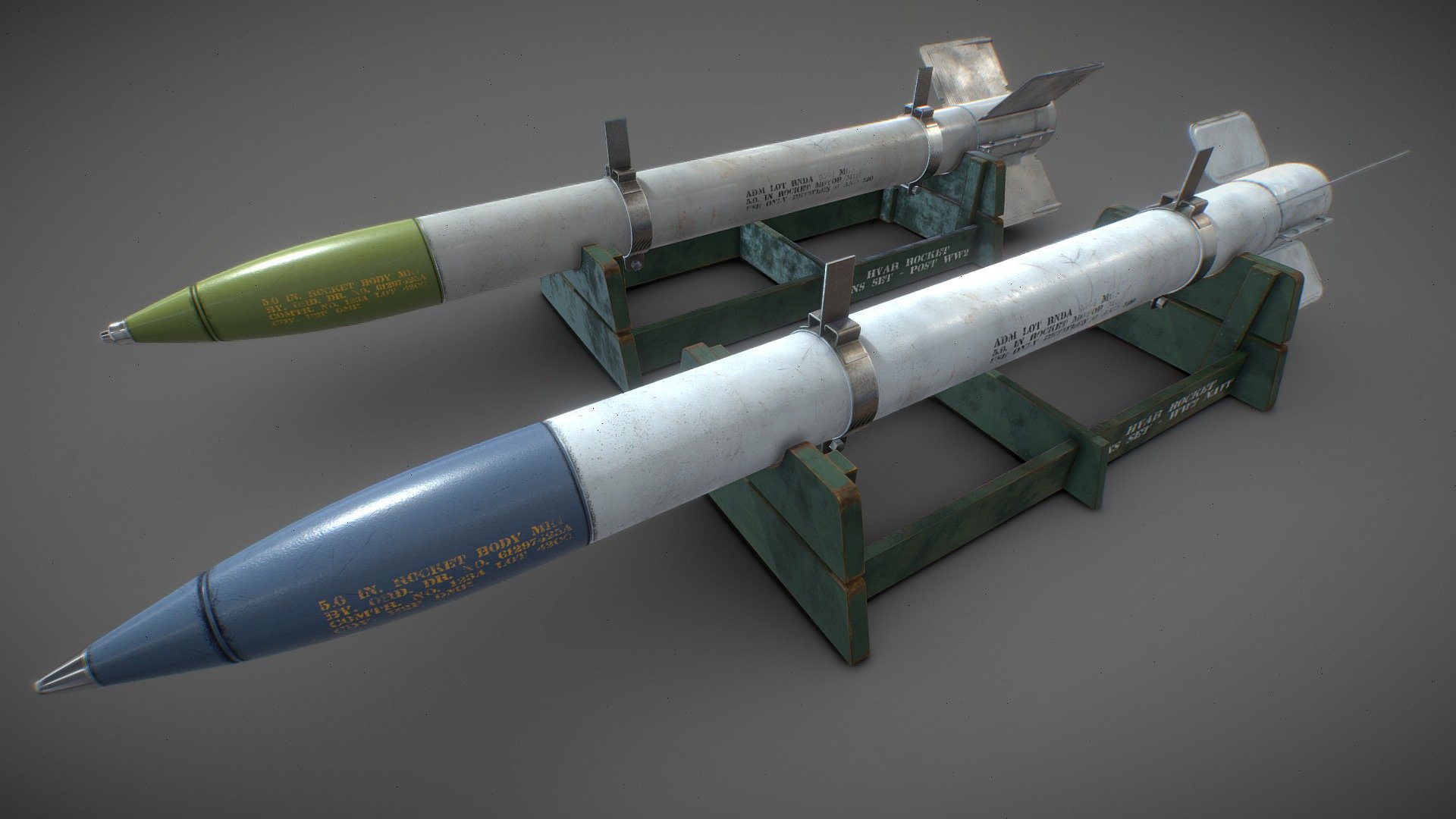 HiPoly: HVAR rockets 2 variants 3d model