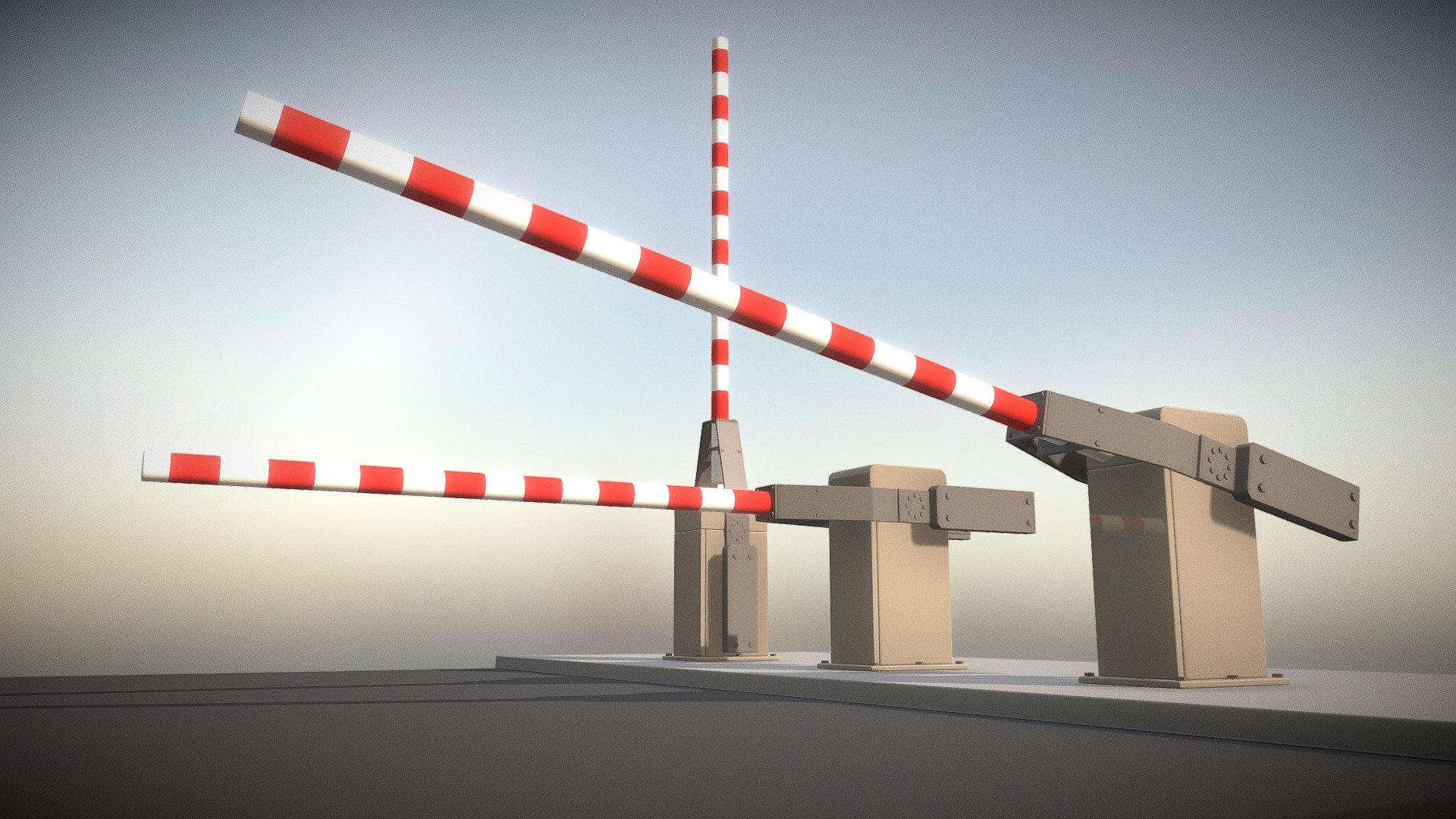 Railroad Barrier 3m (High-Poly) 3d model