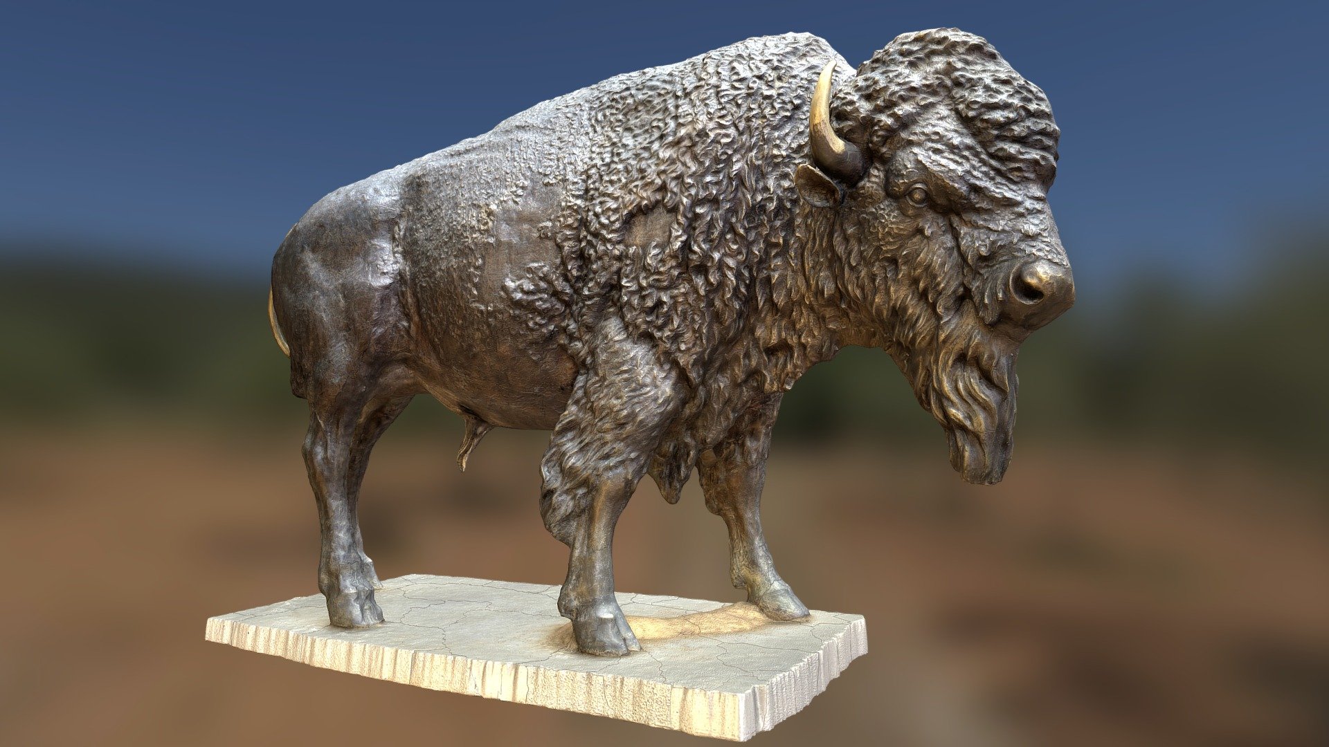 American Buffalo Statue 3d model