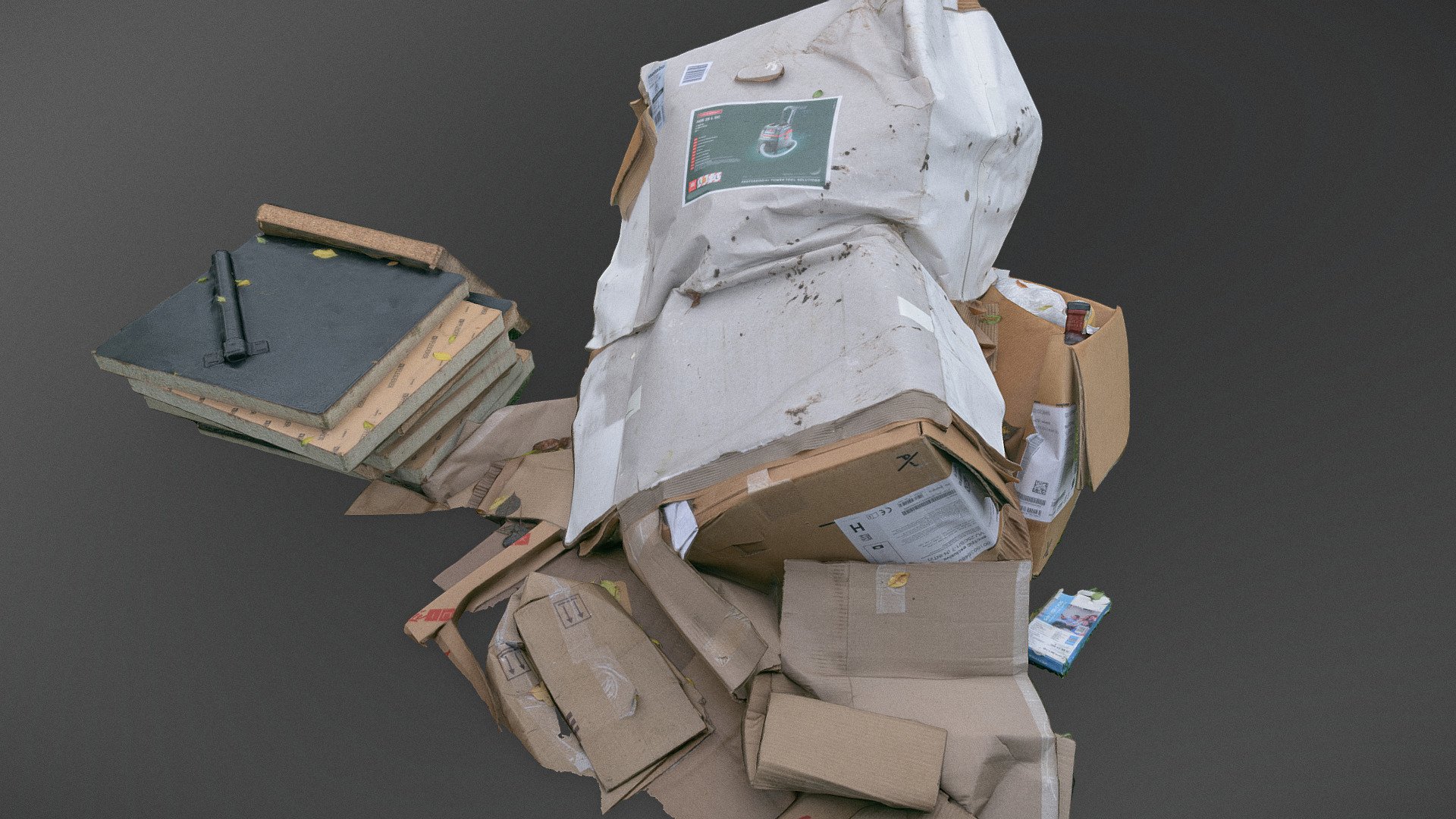 Cardboard paper trash 3d model