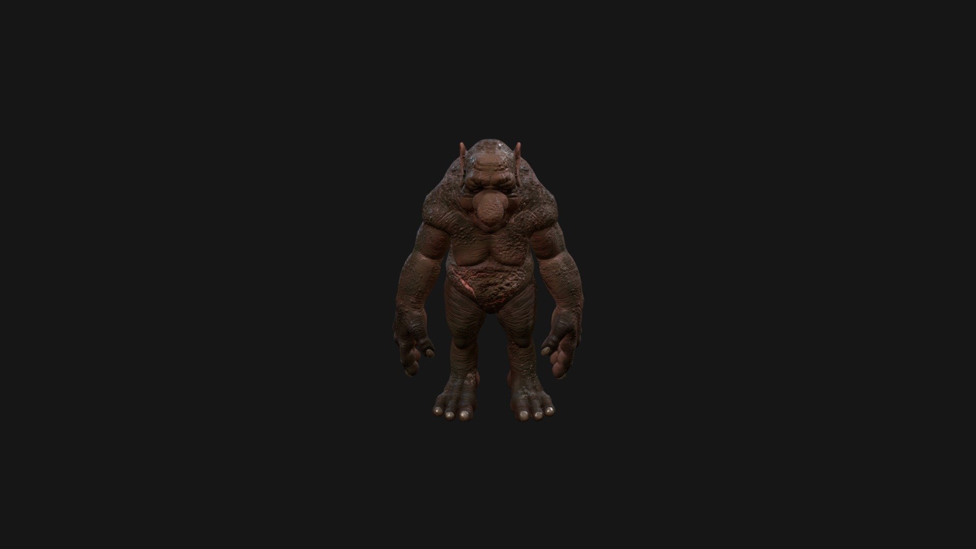 unarmed forest troll 3d model