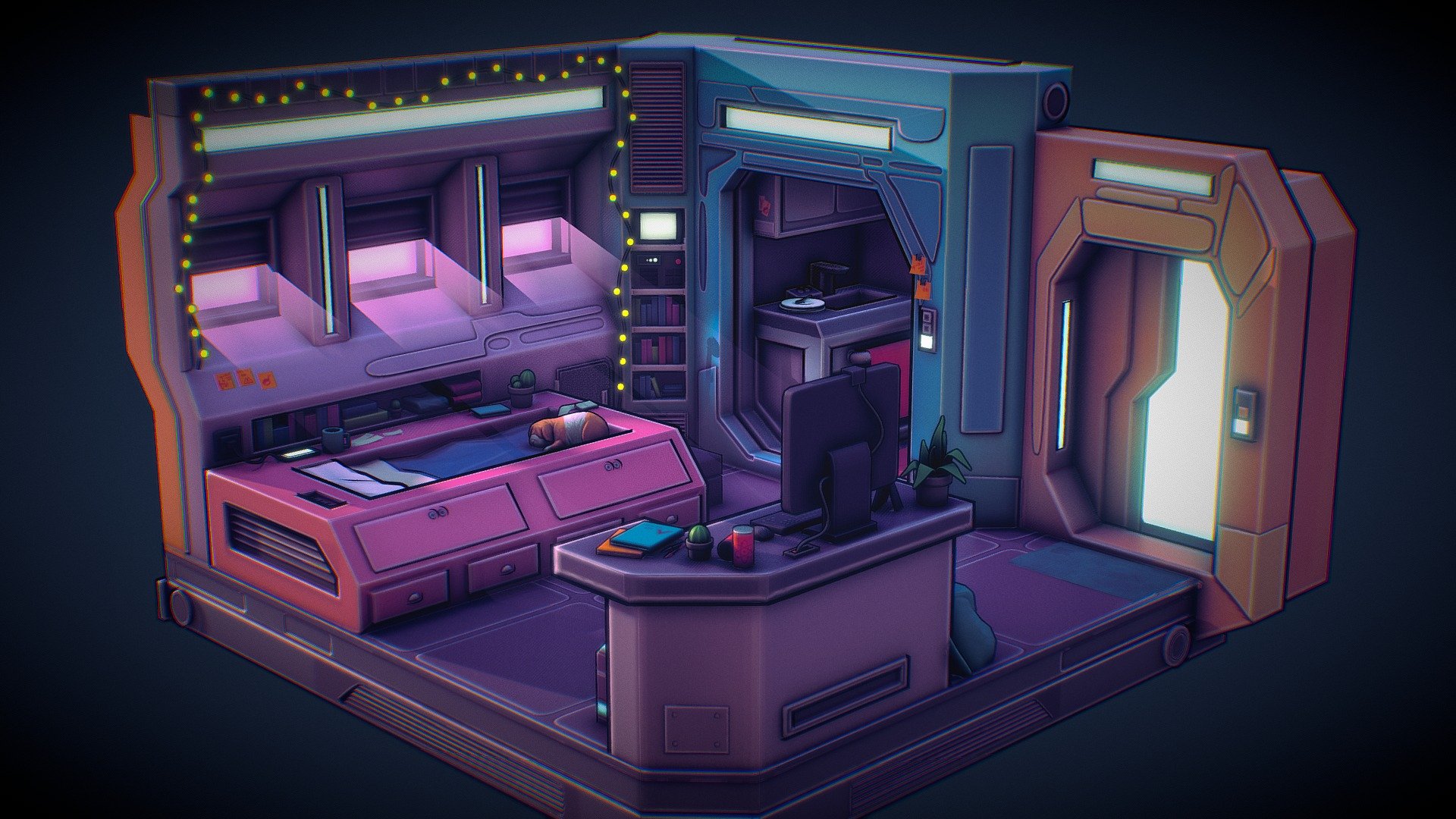 Sci-Fi Room 3d model