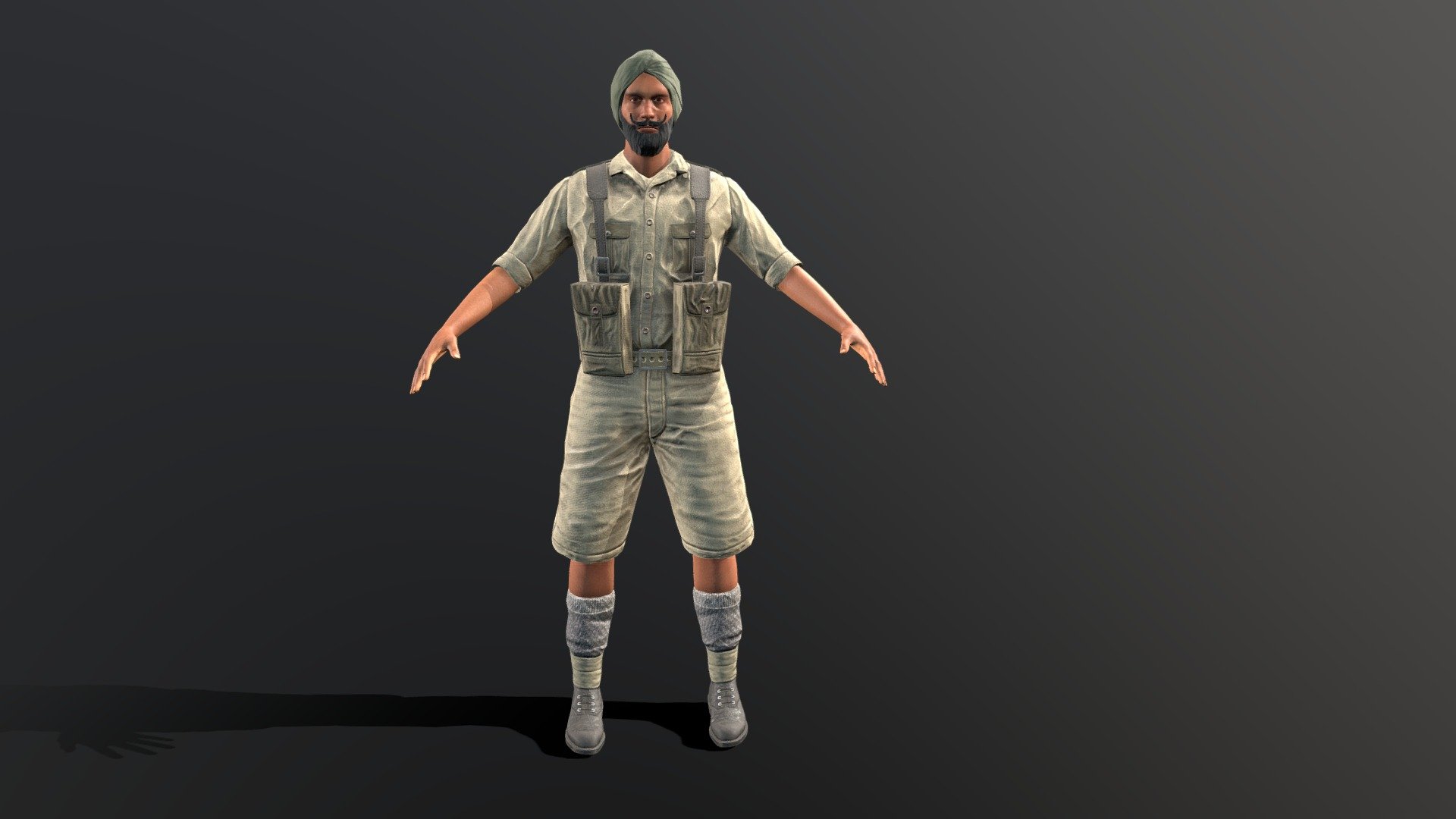 Sikh soldier 3d model