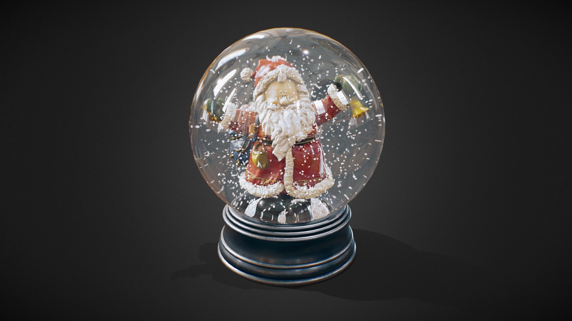 Santa Claus Glass Ball 3d model