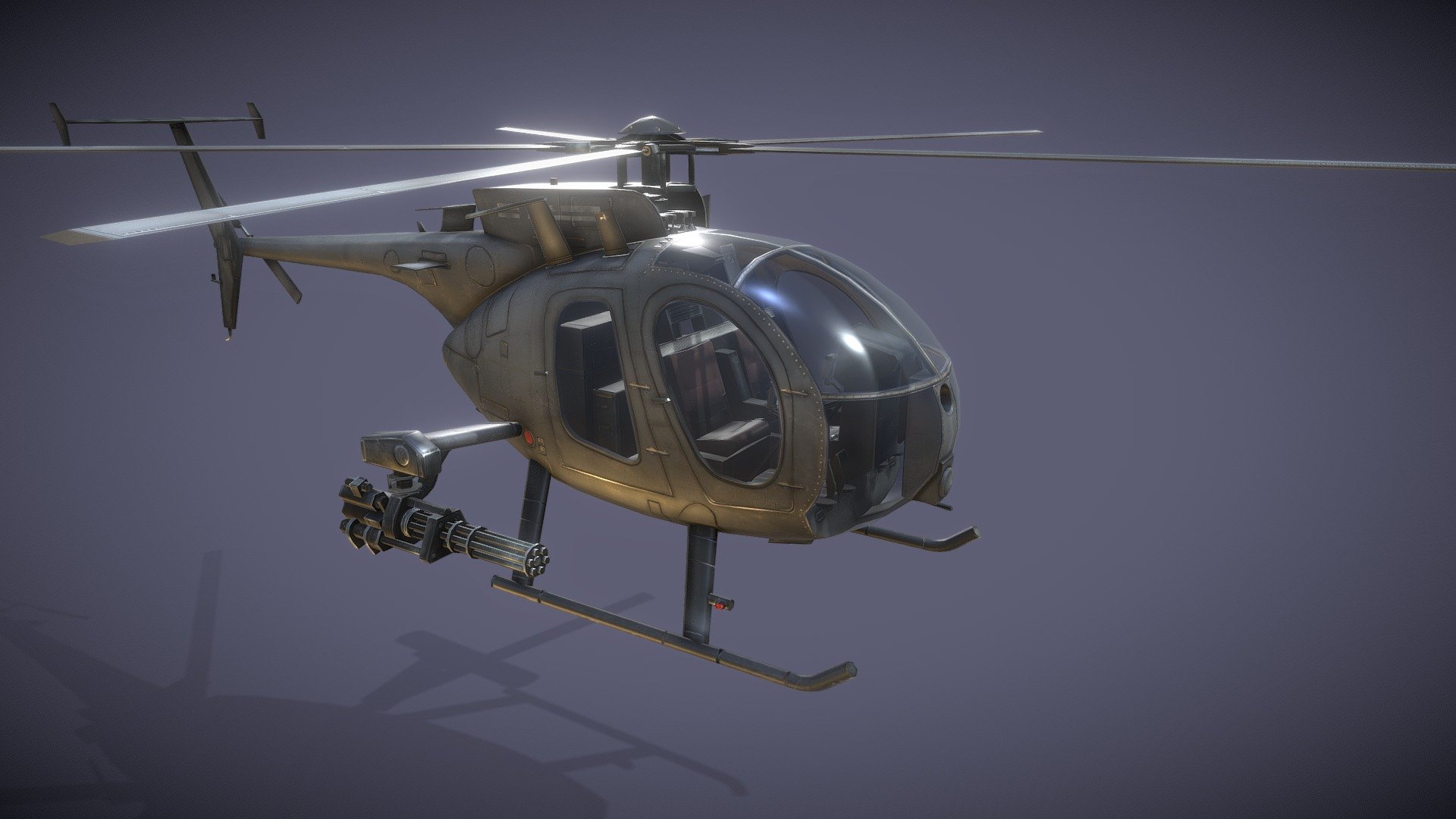 MH6 Little Bird (USA Attack Helicopter) 3d model