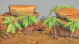 Stylized Sandstone Palm Tree