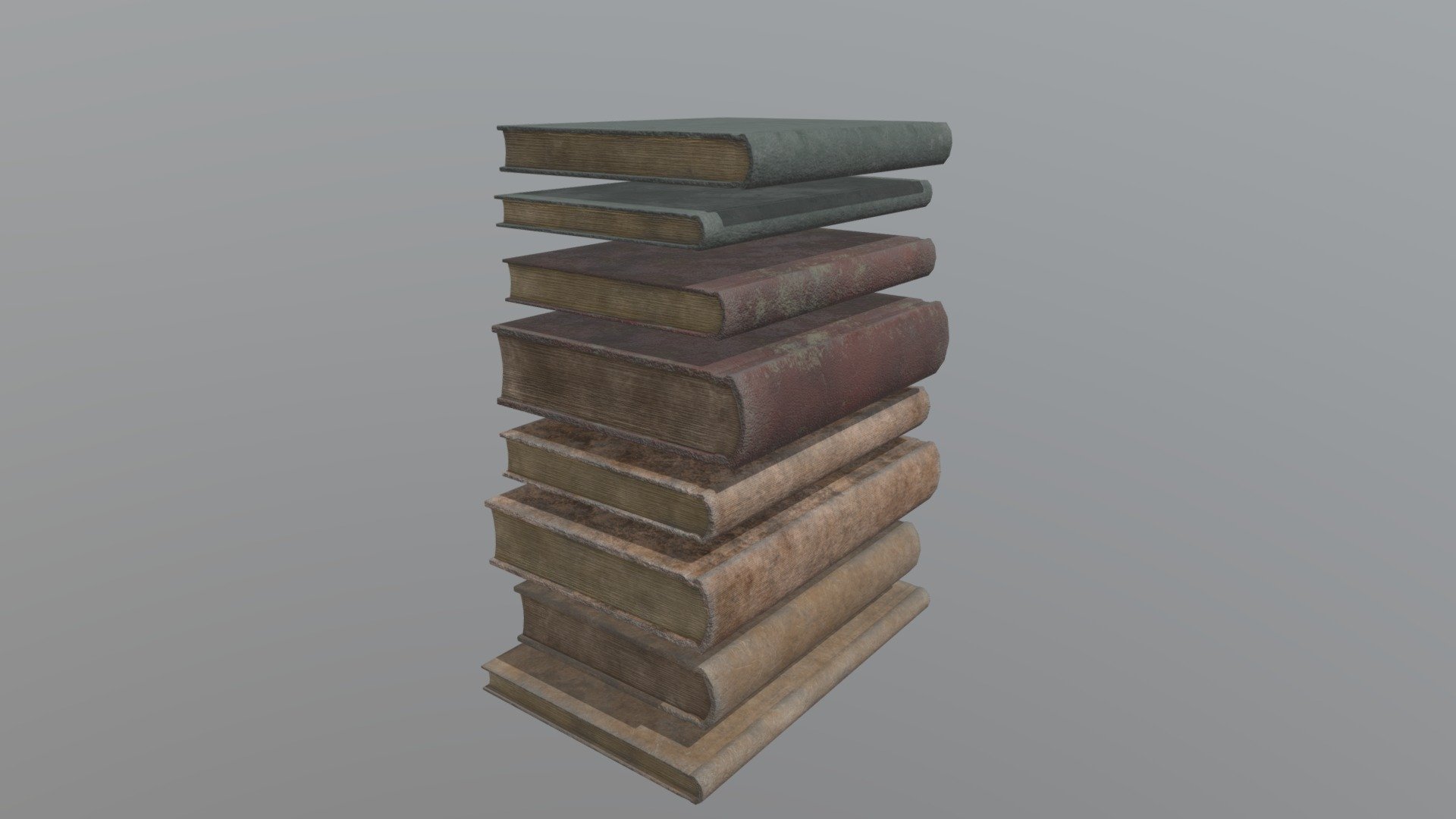 Old Book Stack 3d model