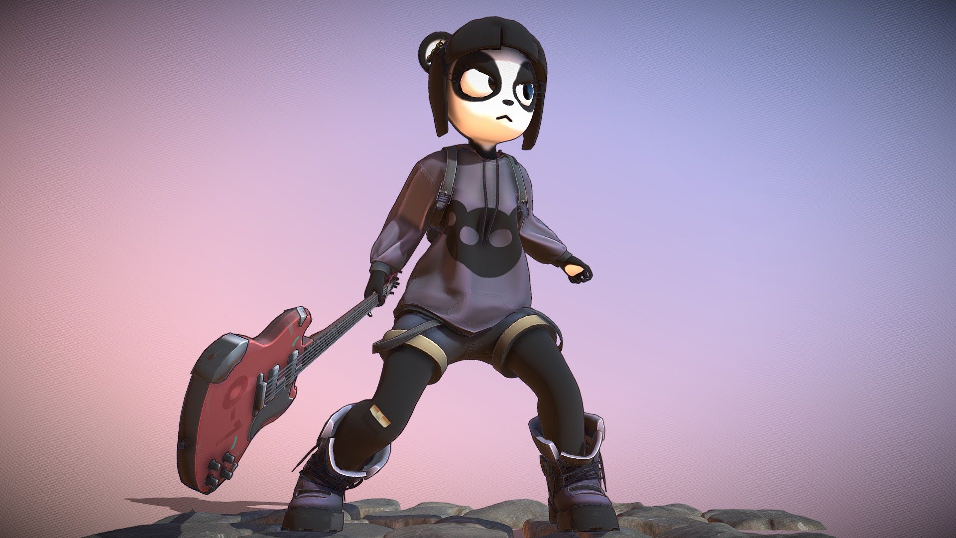 Panda Girl 3d model