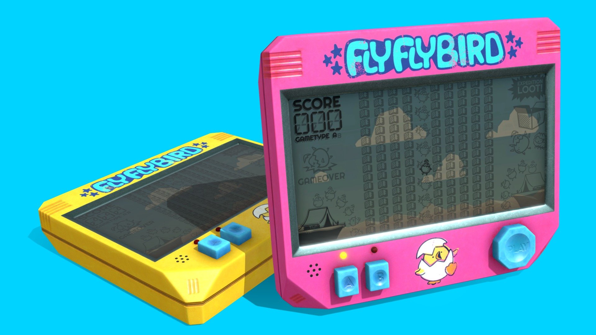 FlyFlyBird LCD Handheld 3d model