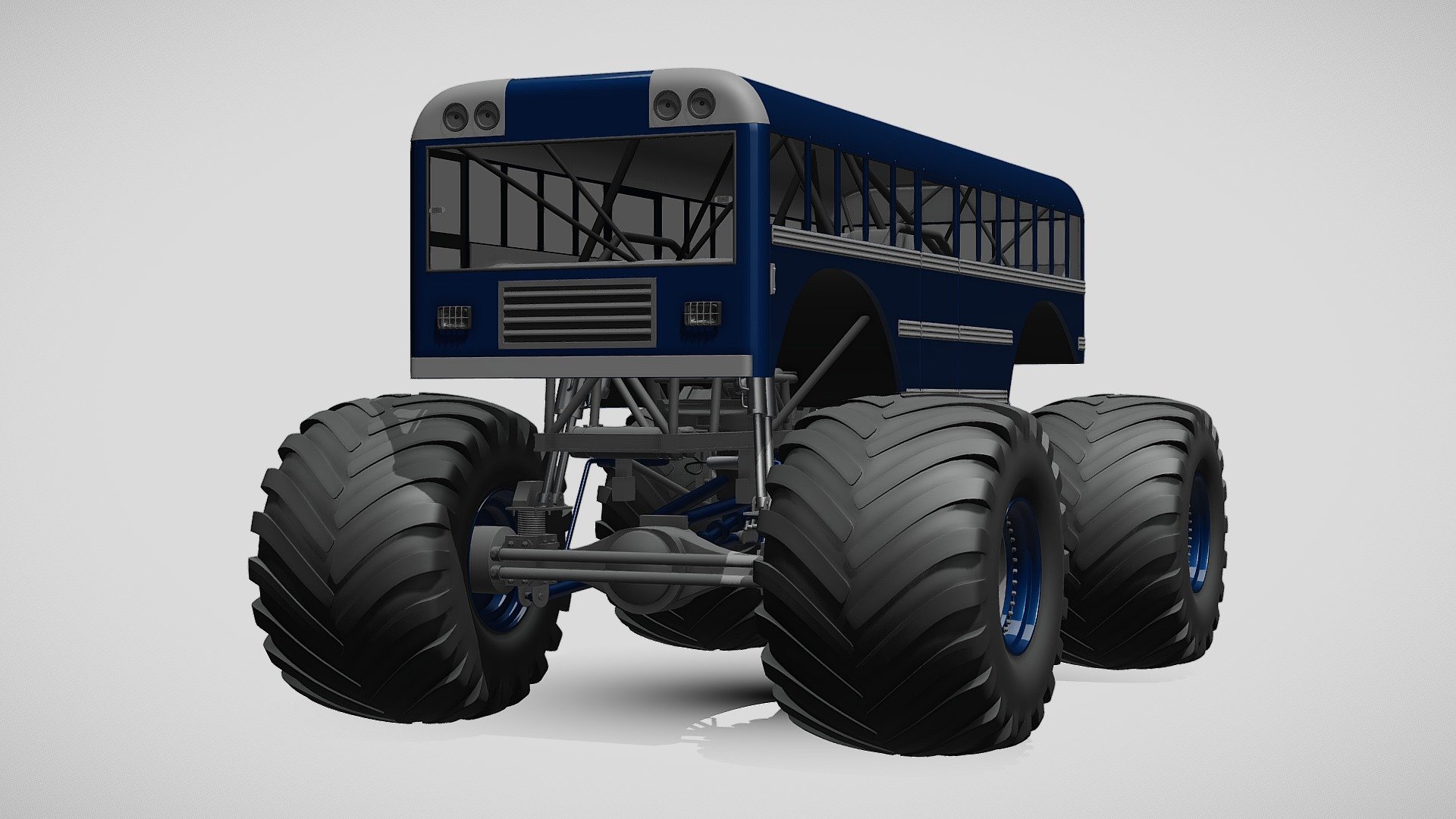 Monster Truck School Bus 3d model