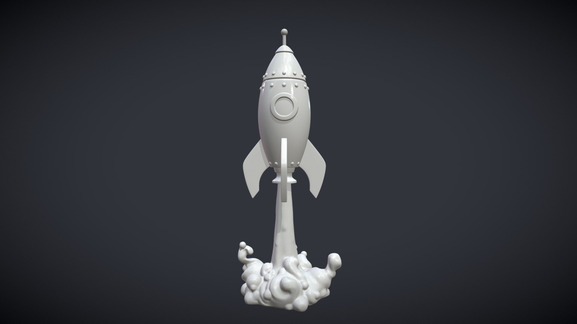 Cartoon Rocket 3d model