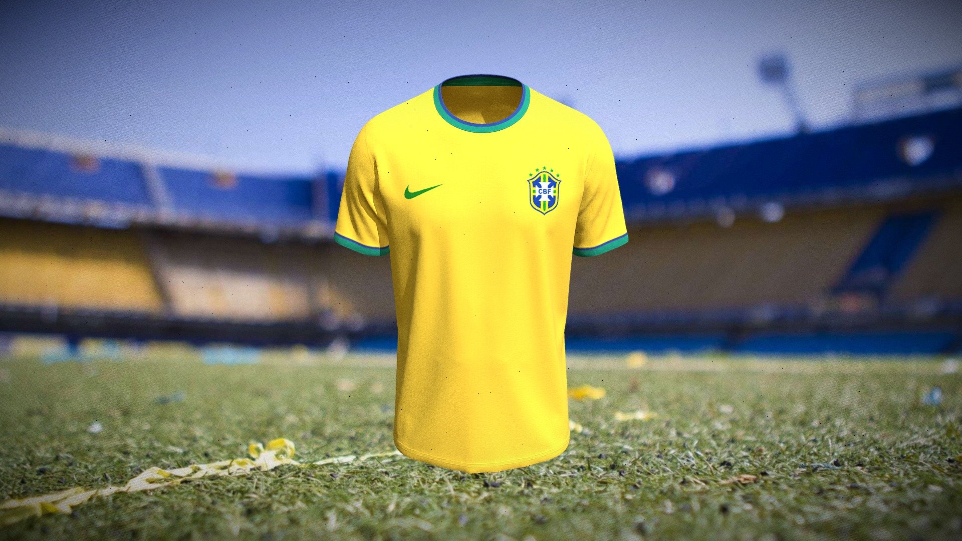 Brazil Replica World Cup Official Home Jersey 3d model