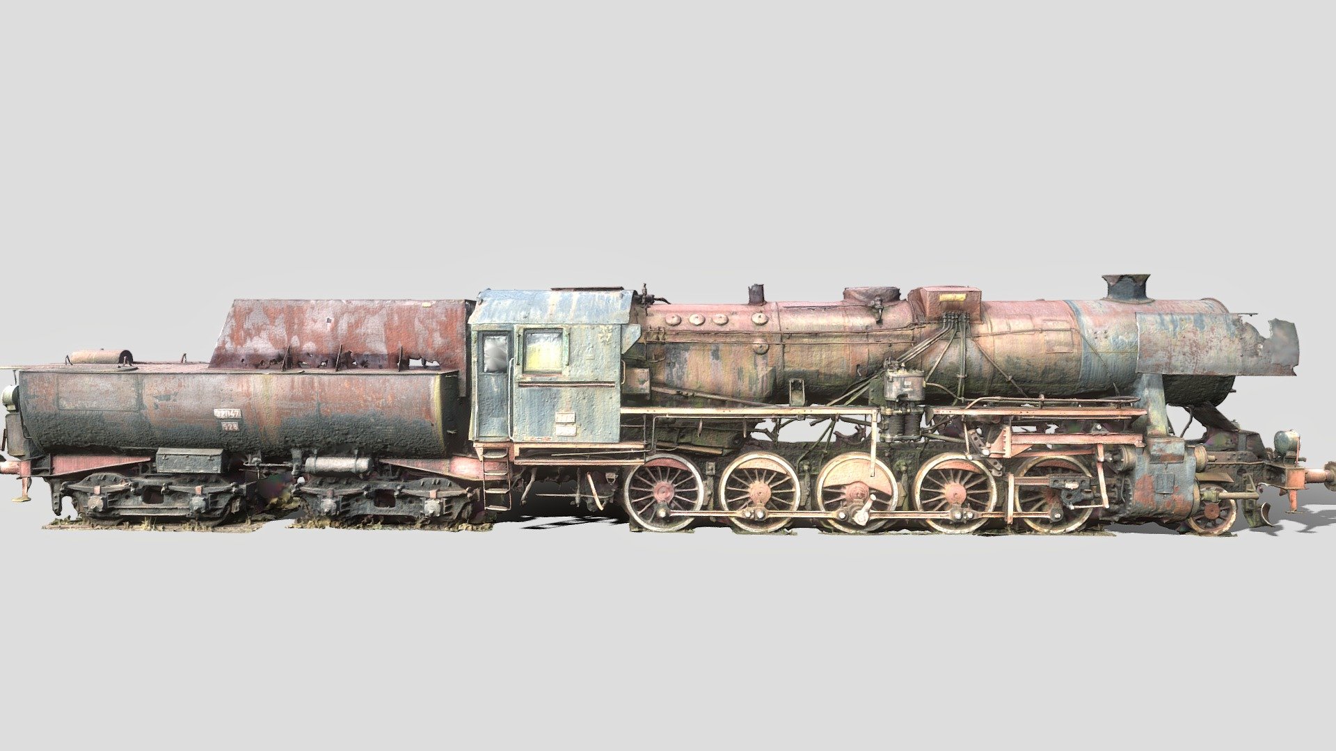 Rusty Steam Locomotive #2 3d model