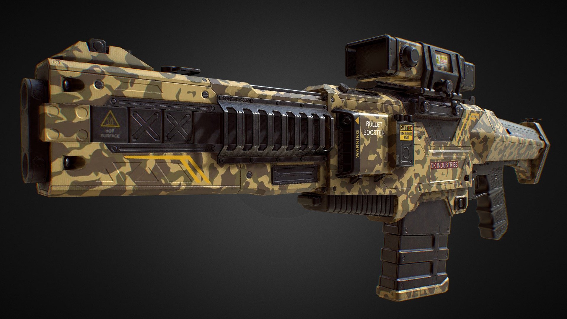 PBR Assault Rifle (Cammo Skin 3) 3d model