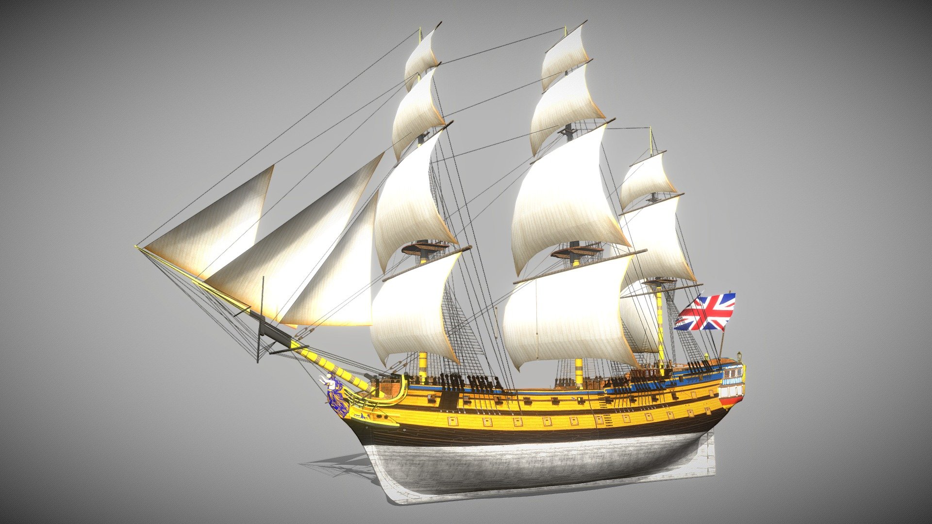 HMS Leopard (1790) 3d model