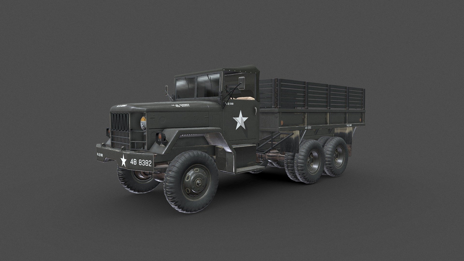 M35 Military Cargo Truck Low-poly 3d model