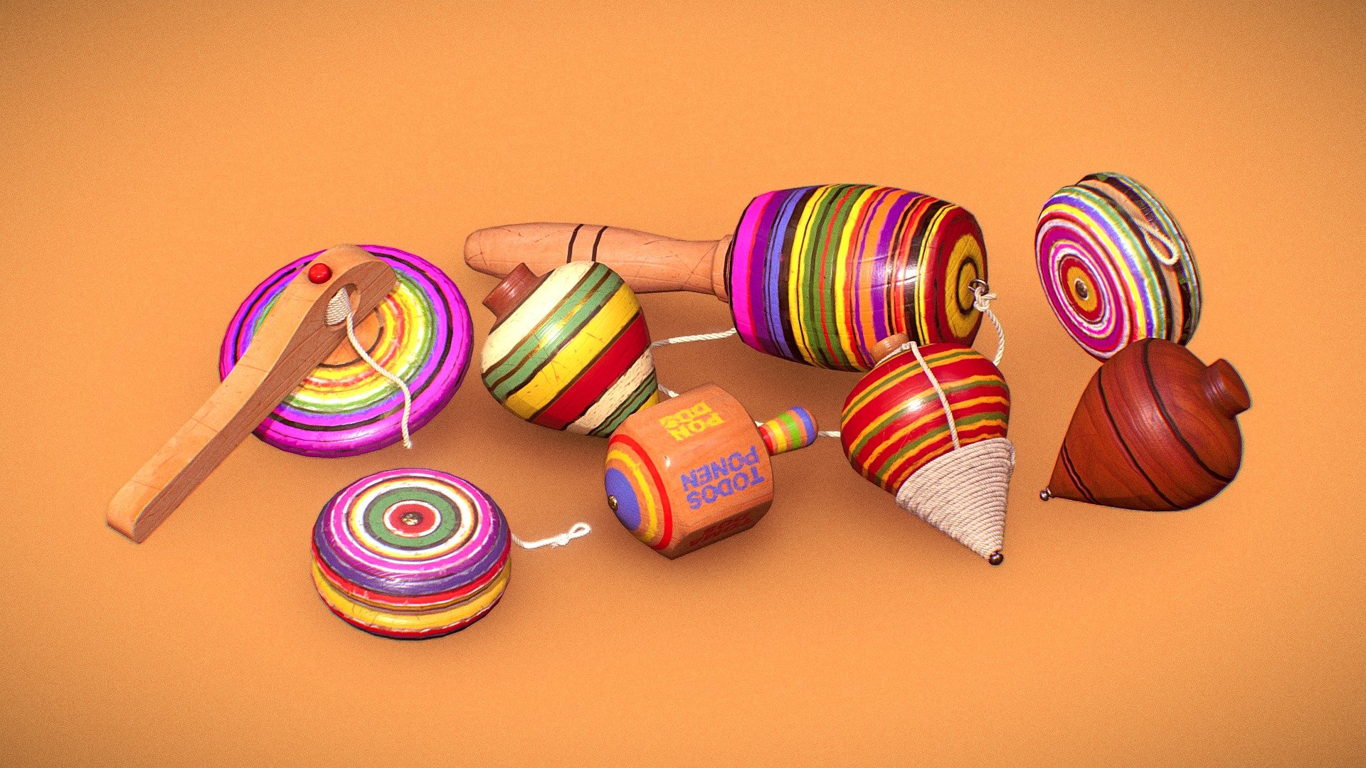 WOODEN TOYS 3d model