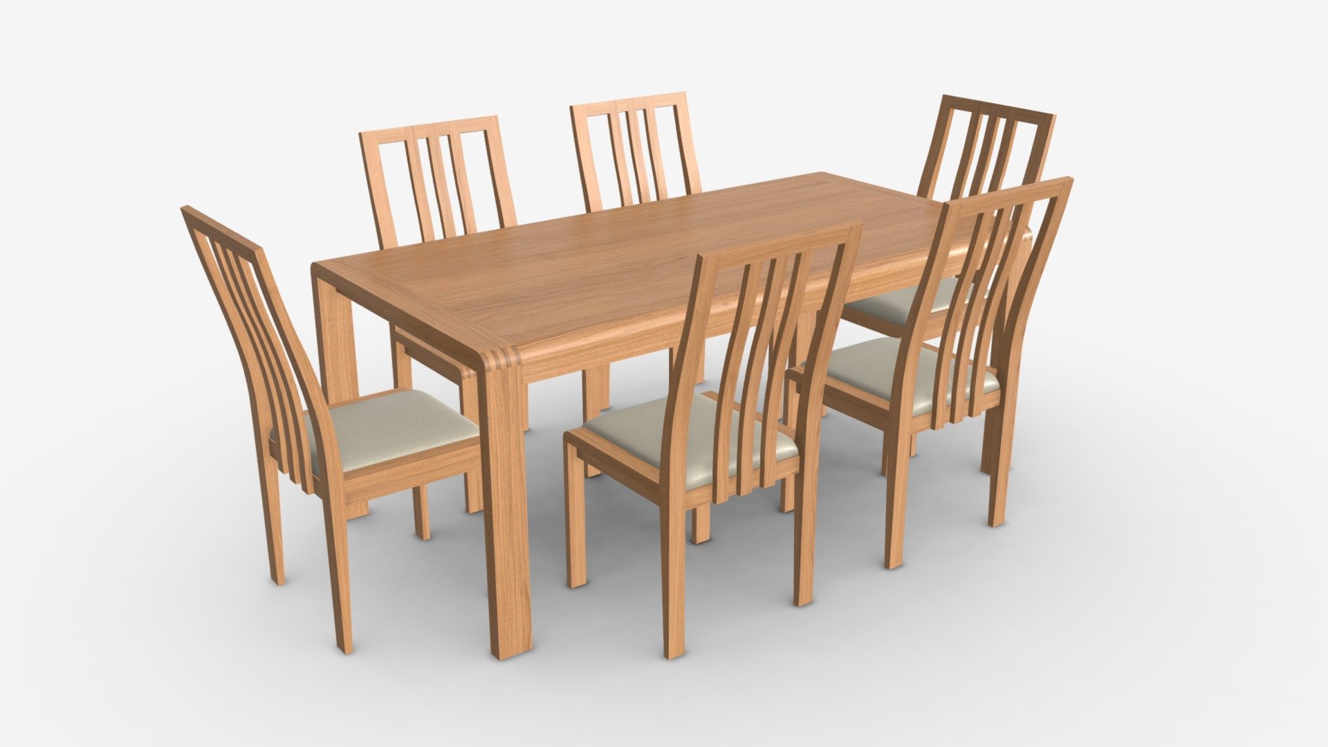 Dining Table with Chairs Ercol Bosco 3d model