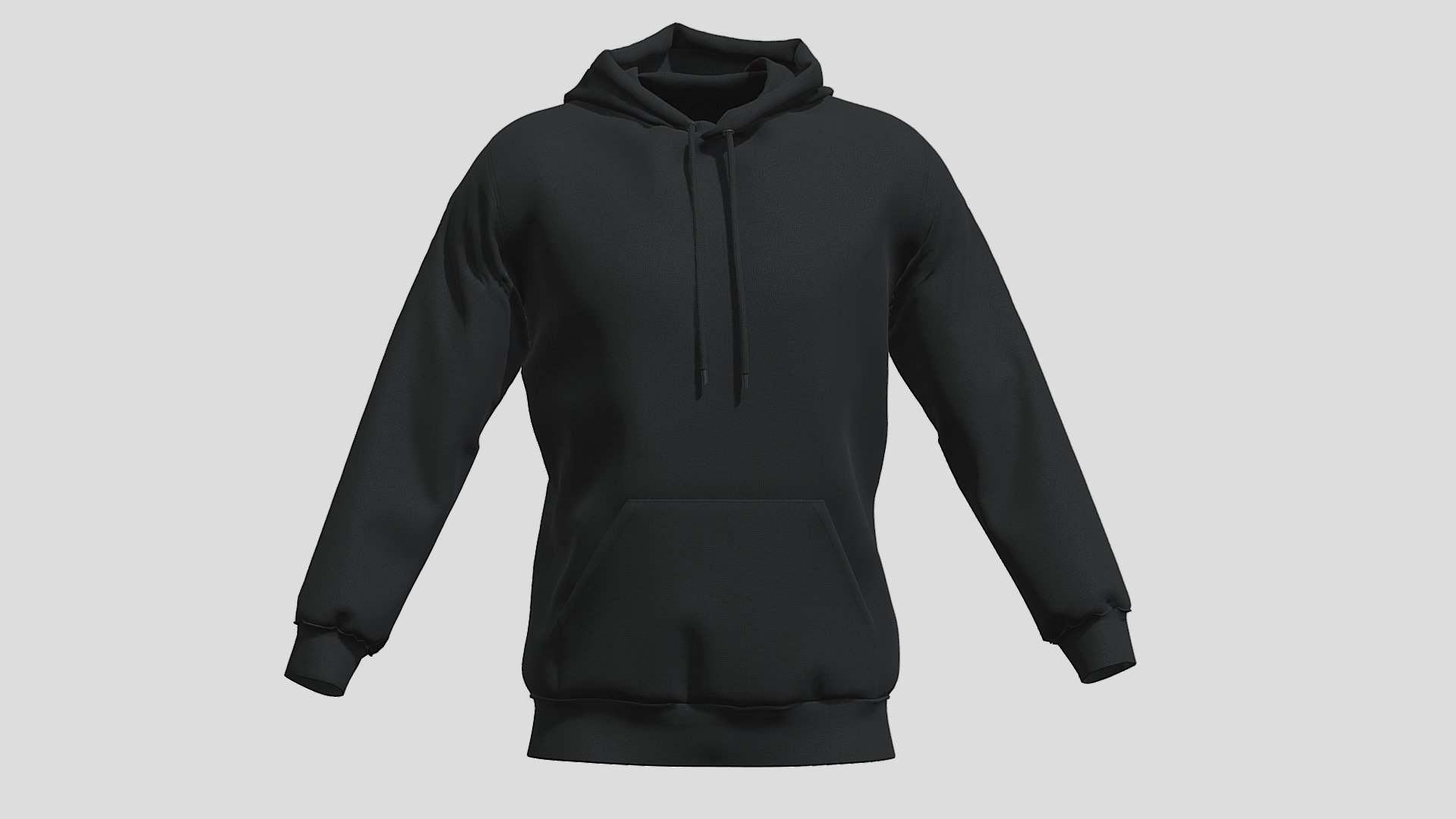 Hoodie Black PBR Realistic 3d model