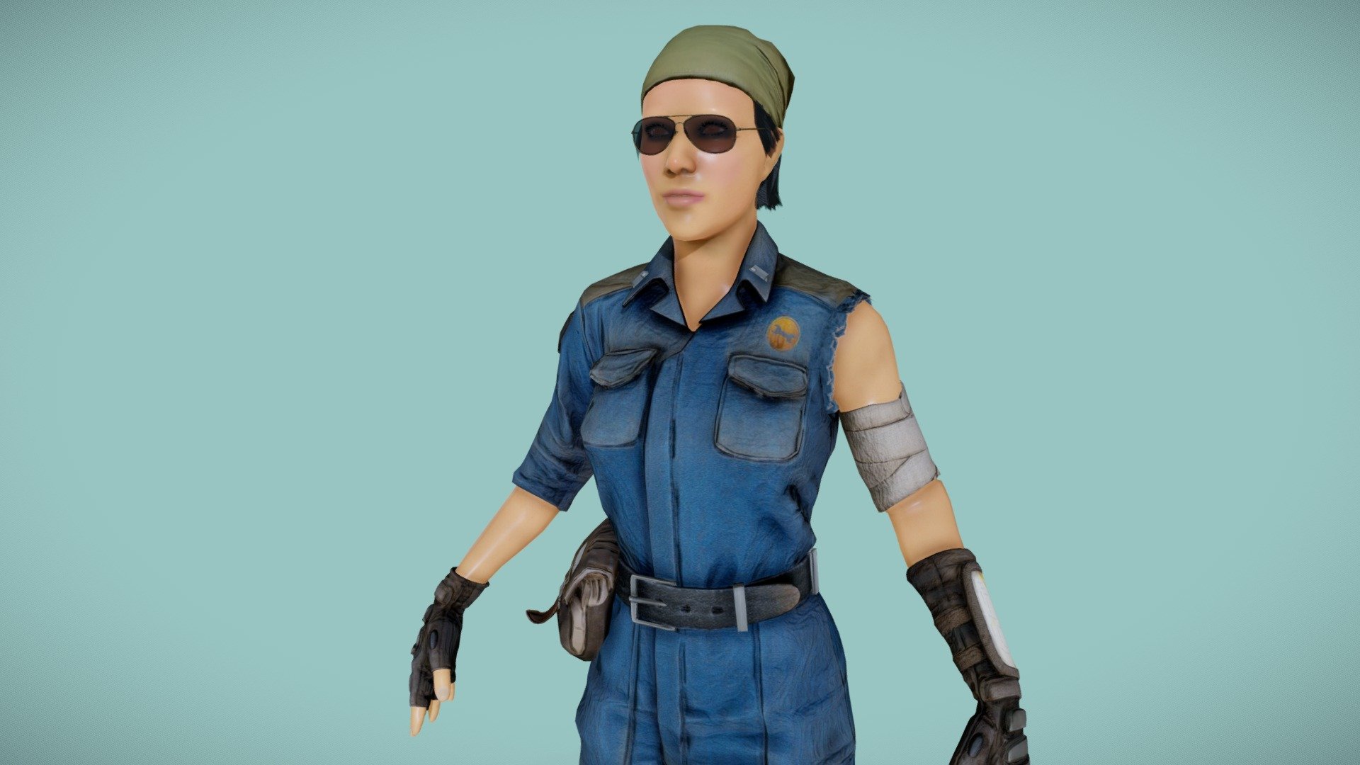 Female Mechanic Character 3d model