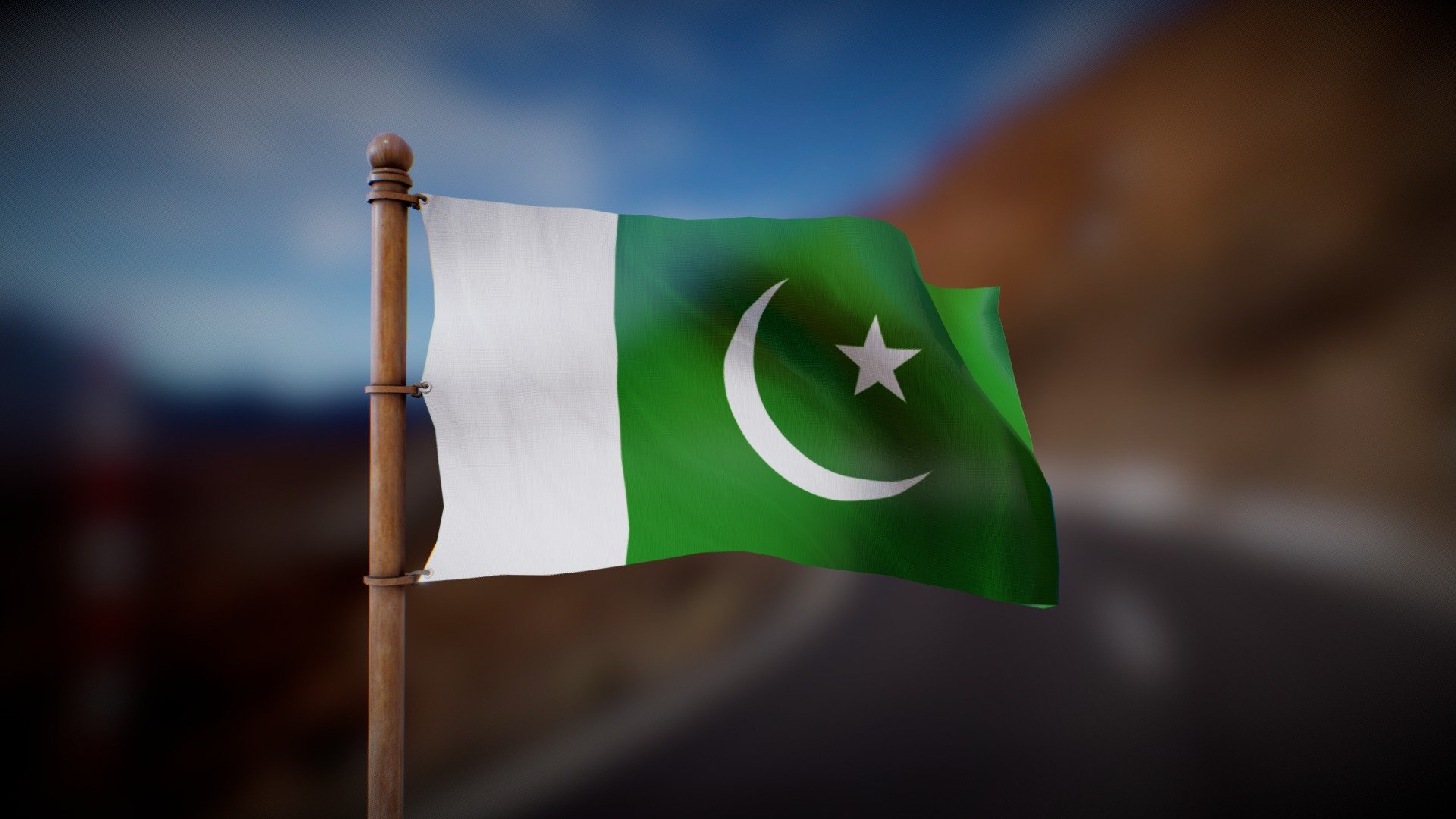 Flag of Pakistan 3d model