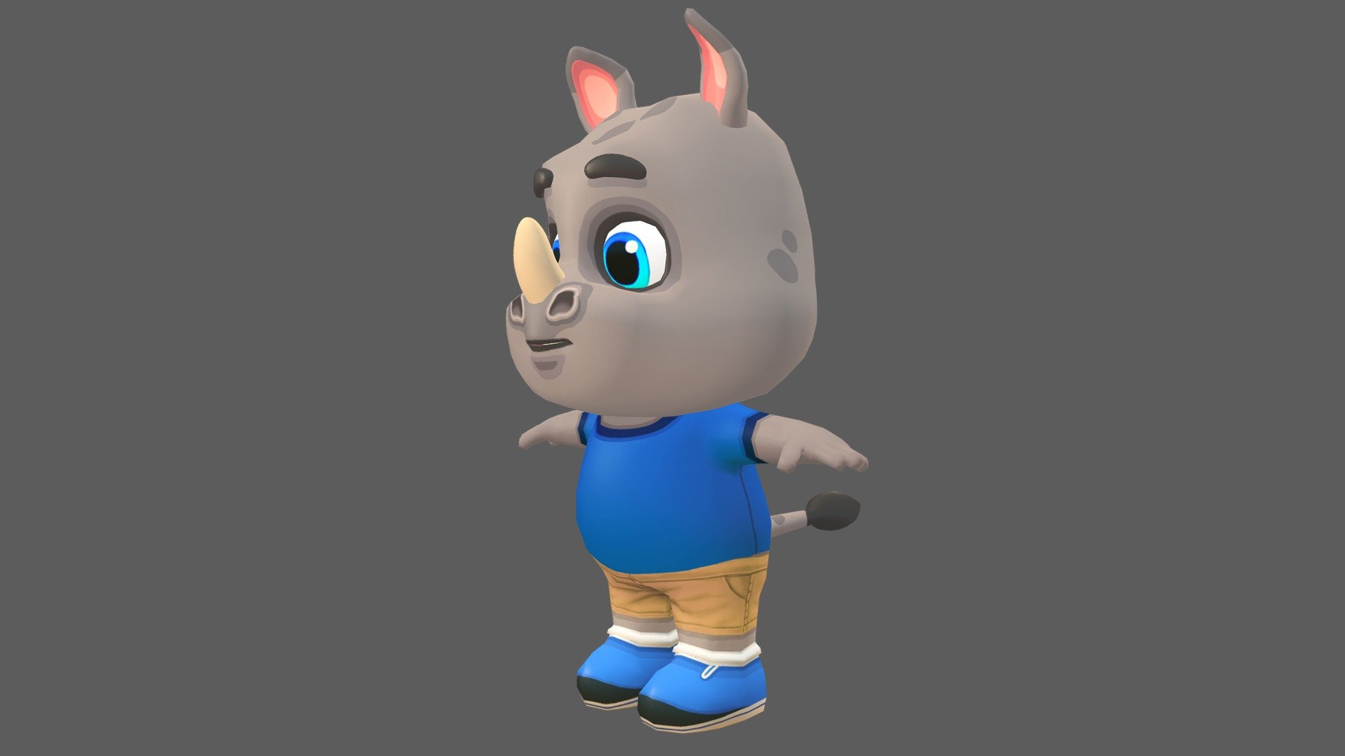 Rhino Animated Rigged 3d model