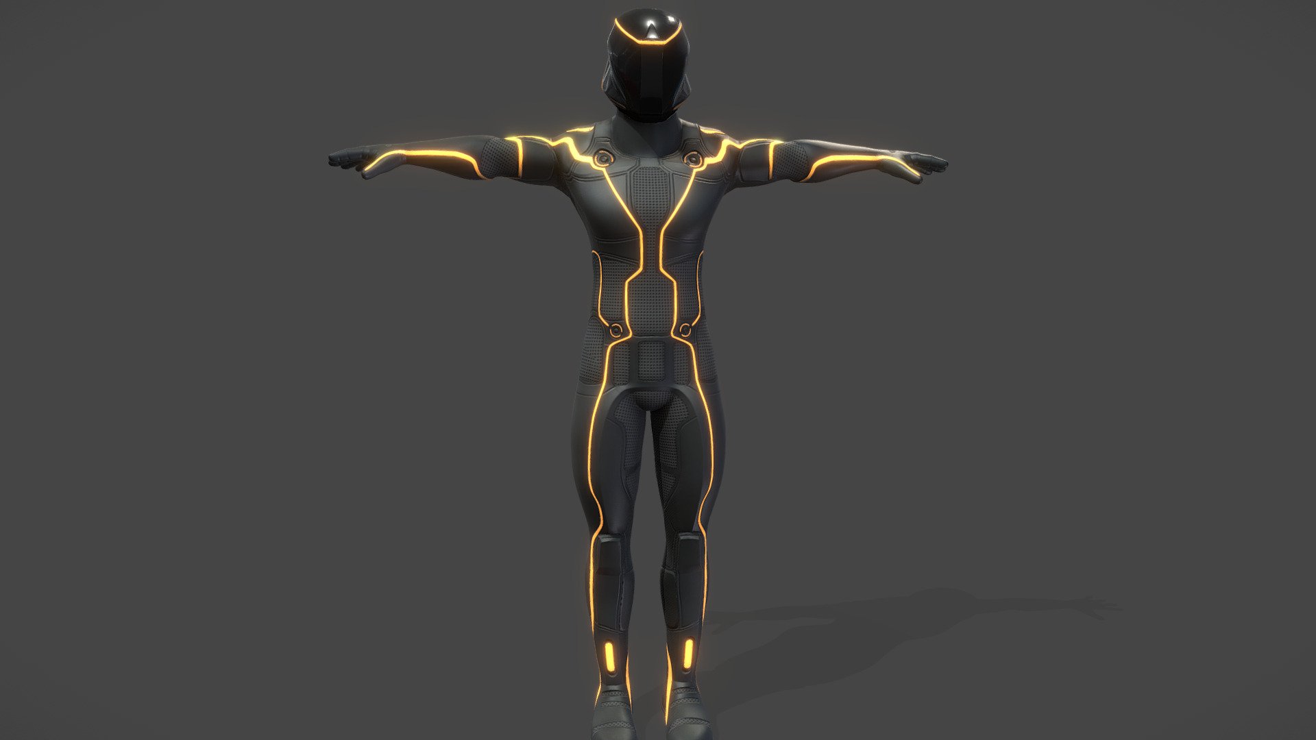 Male Led Stripes Full Bodysuit Character 3d model