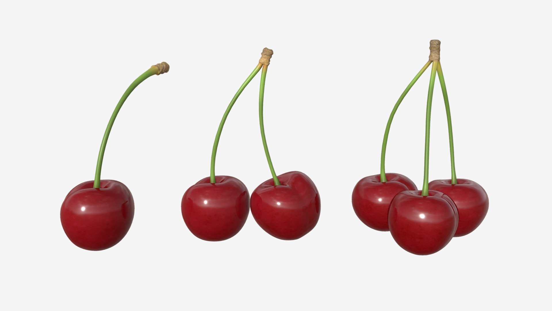 Cherry single double triple 3d model