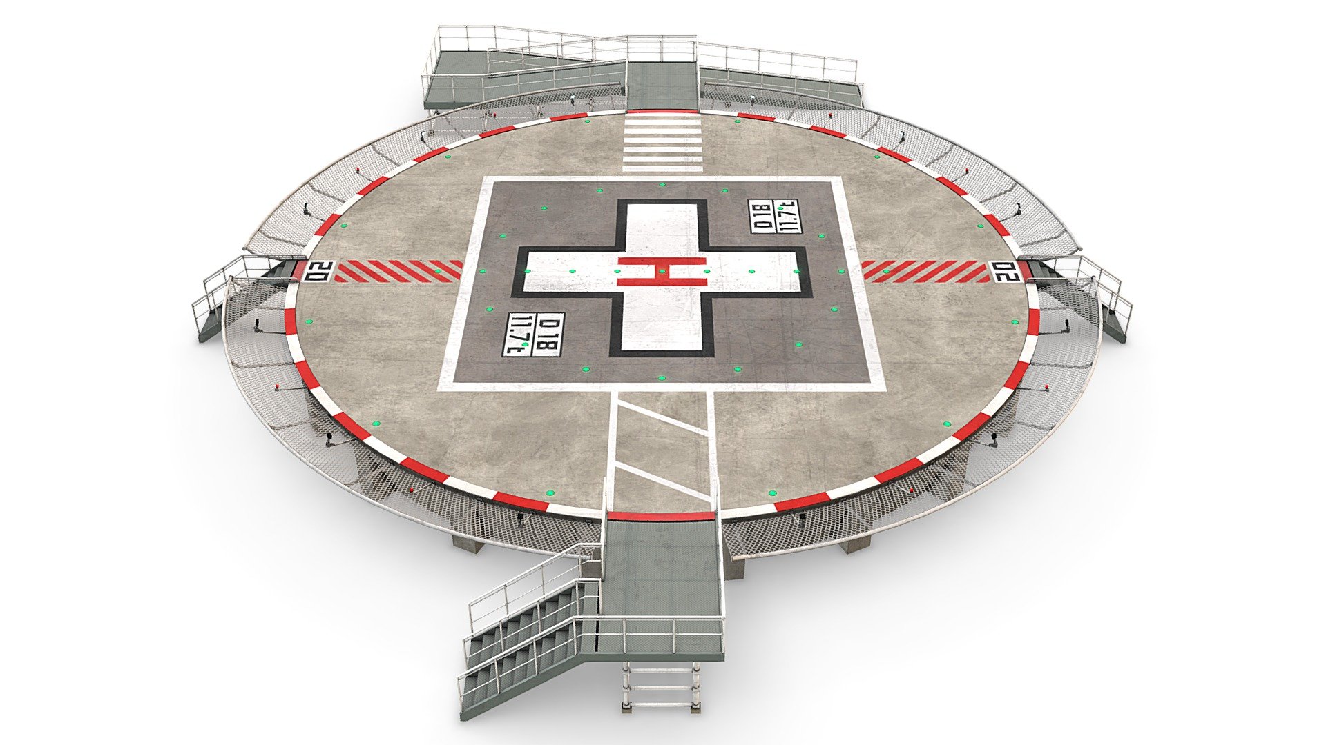 Circular Hospital Helipad 3d model