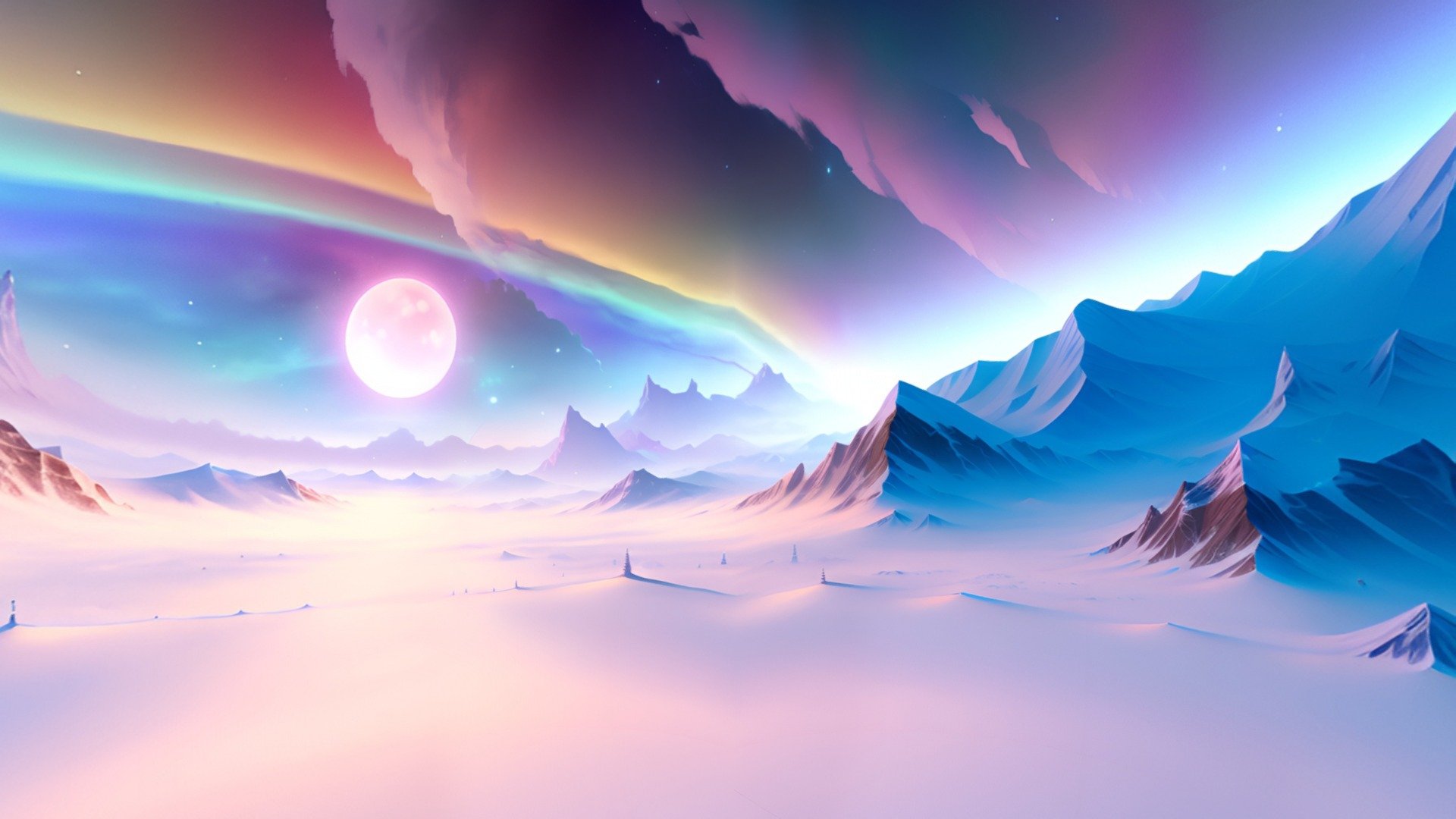 SkyBox Snowy Mountain 3d model