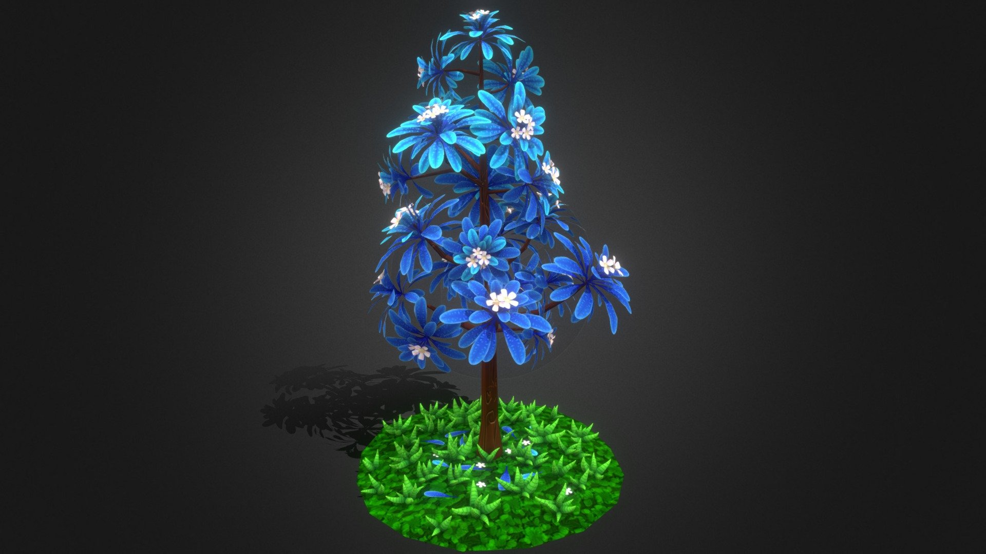 Stylized Hand Painted Tree 3d model