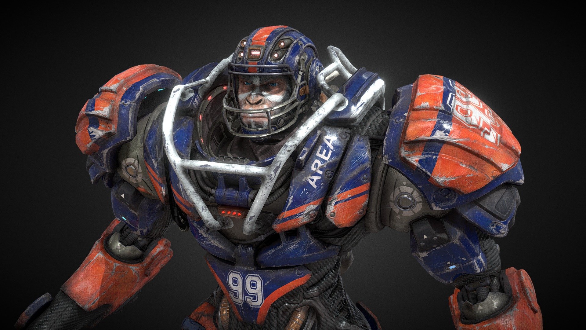 mechanic football player 3d model