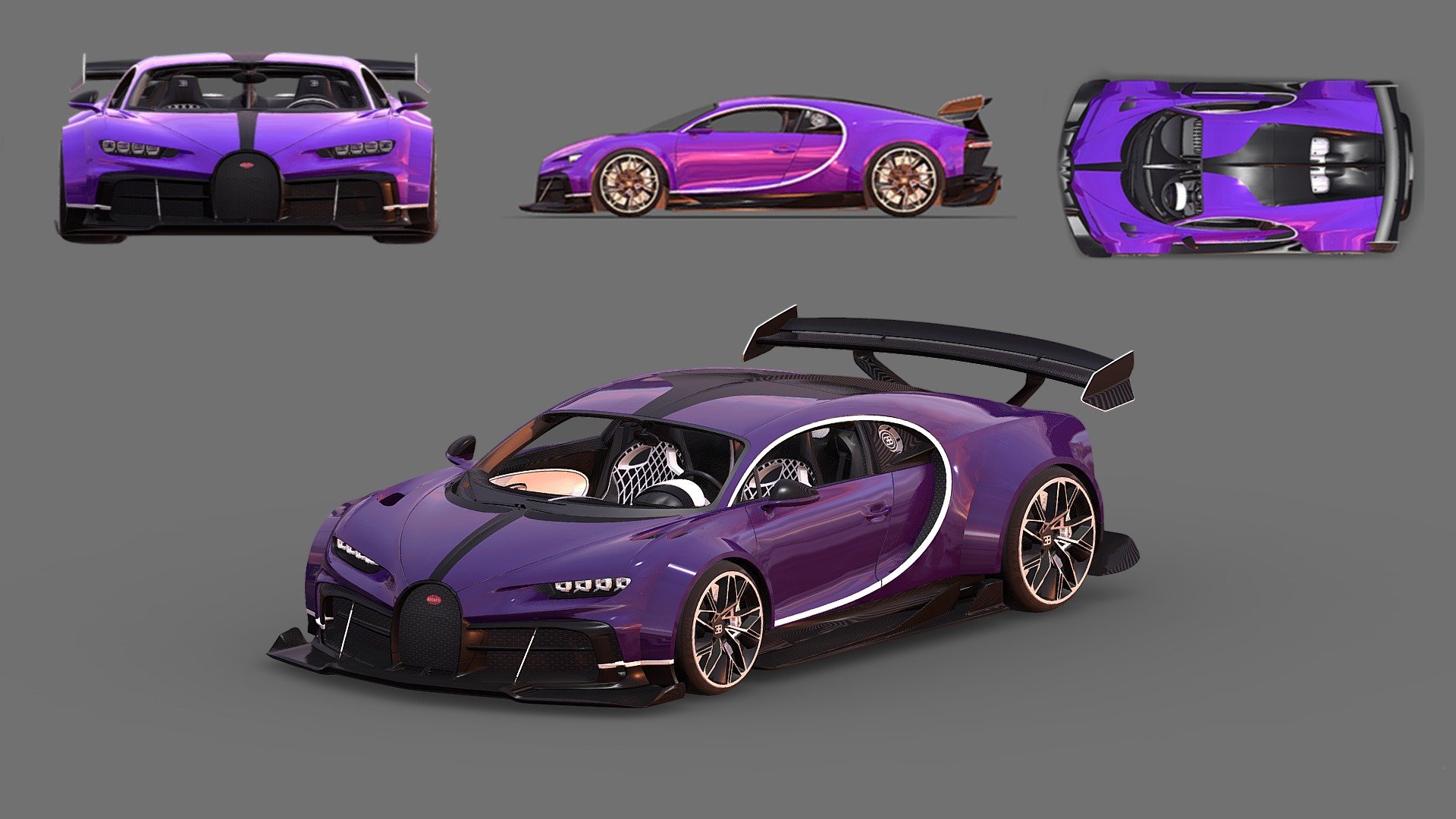 3d model supercar bugatti-chiron 3d model